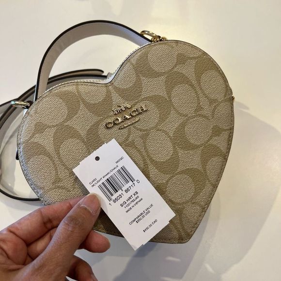 NWT COACH Heart Crossbody In Signature Canvas CJ450 Xbody Messenger Hand Bag - Picture 8 of 14